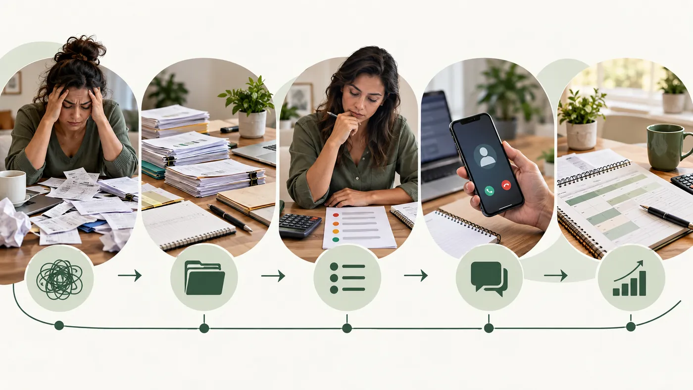 Etapas conceituais de organização financeira no método apresentado por Nádia Pace