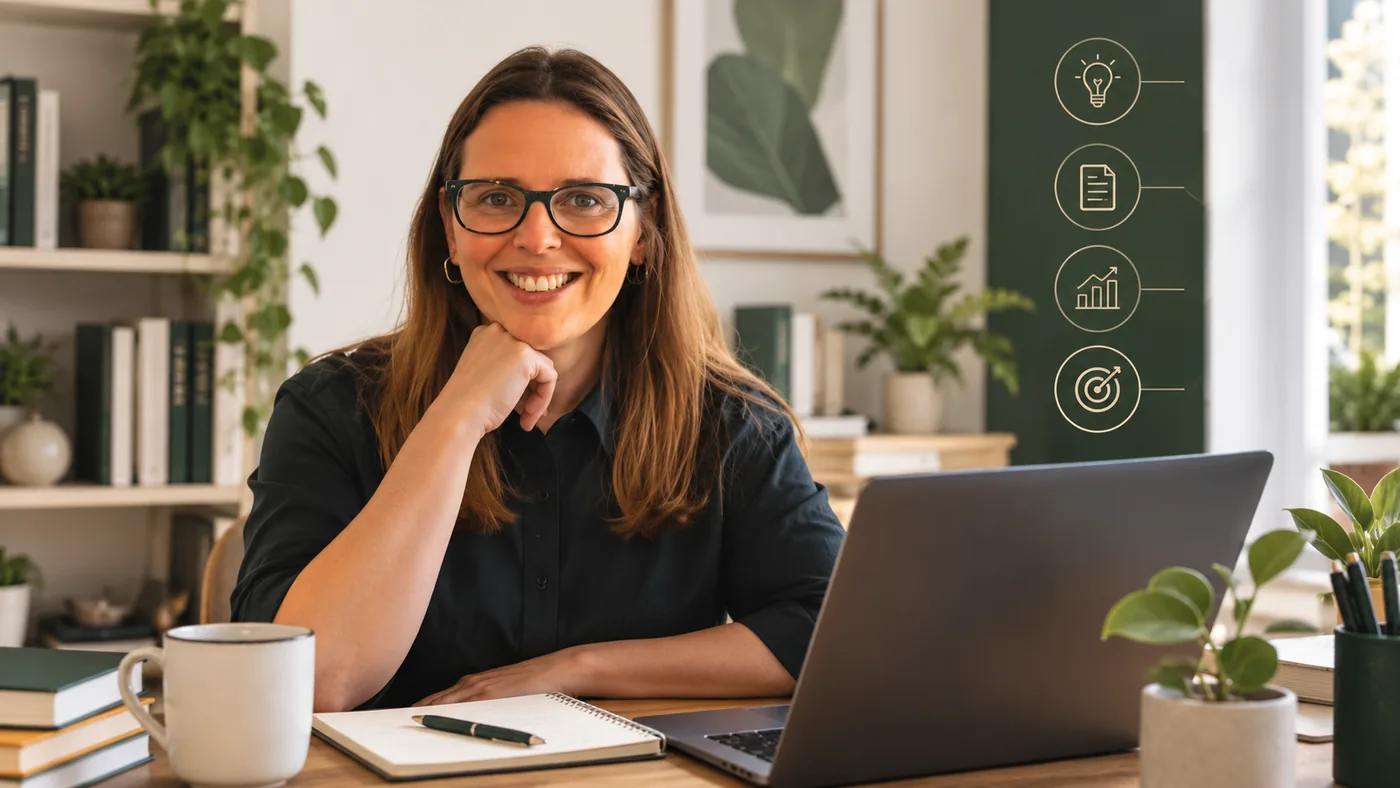 Nádia Pace em composição editorial sobre o curso Viva Sempre com Dinheiro